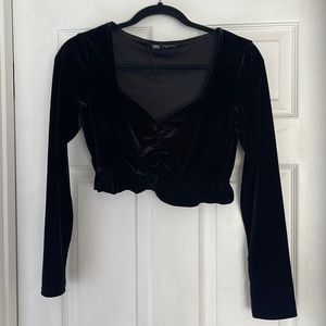 Zara velvet crop
